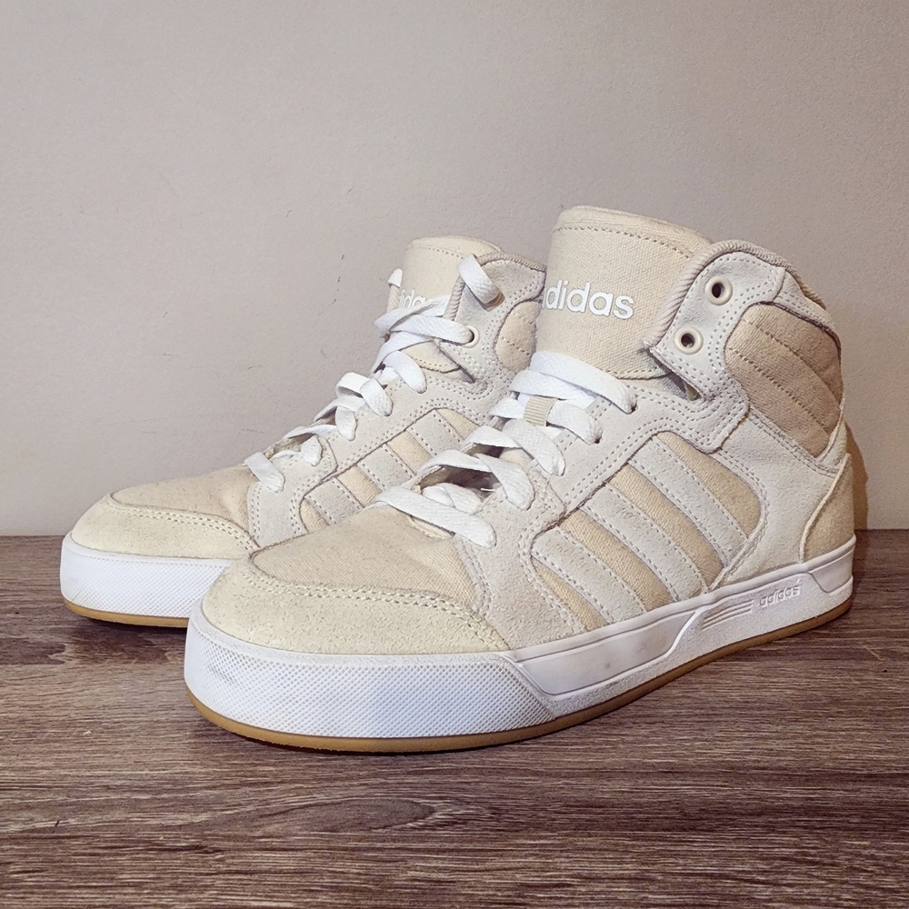 Adidas Men's Cream High-Top Sneakers